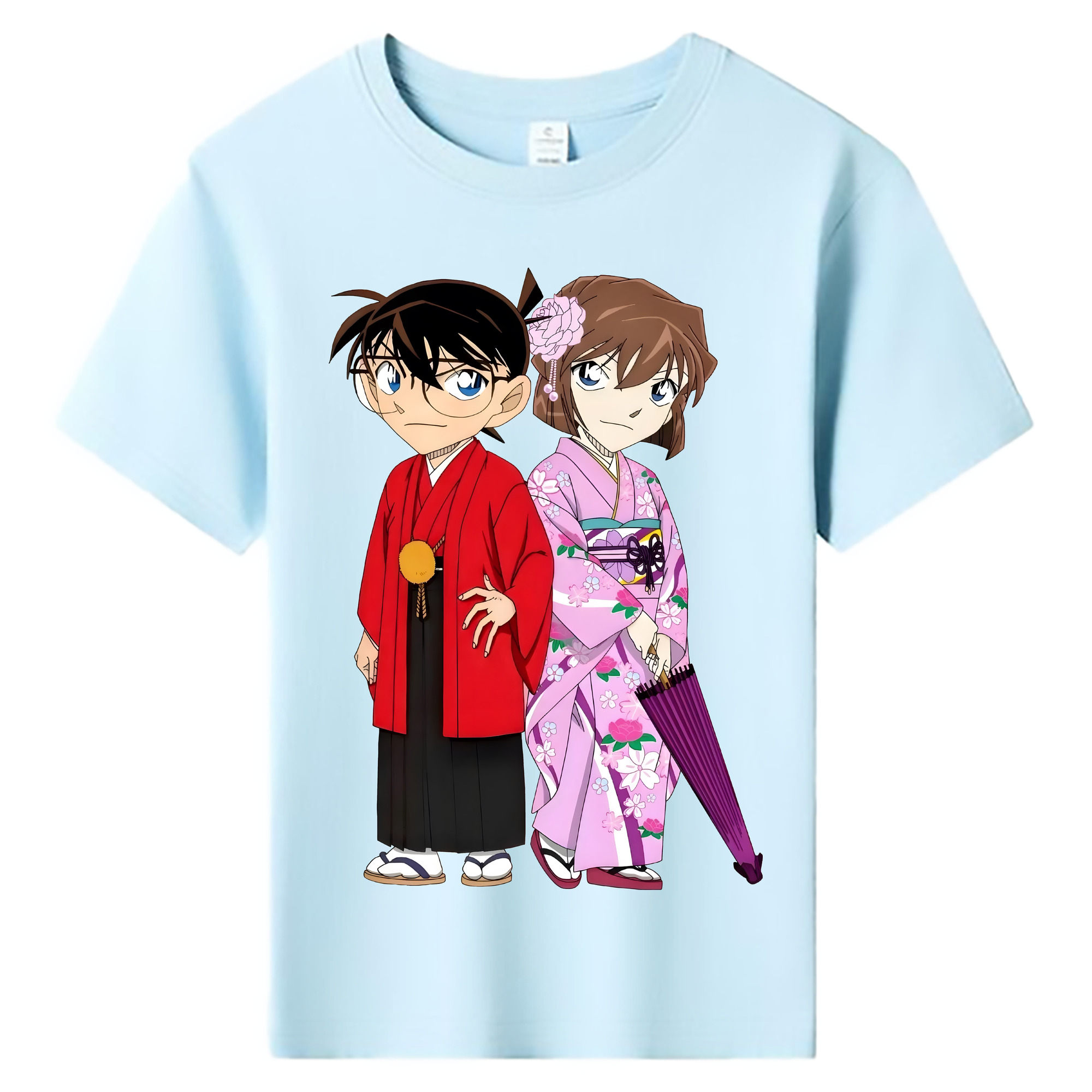 （画像用） 名探偵コナン 江戸川 コナン Detective Conan Conan Edogawa 綿100％キッズTシャツ（フロントプリント）